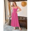 ZESICA Womens 2026 Summer Sleeveless Square Neck Sundress Casual Long Flowy A Line Beach Vacation Maxi Dresses(Rose)
