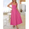 ZESICA Womens 2026 Summer Sleeveless Square Neck Sundress Casual Long Flowy A Line Beach Vacation Maxi Dresses(Rose)