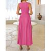ZESICA Womens 2026 Summer Sleeveless Square Neck Sundress Casual Long Flowy A Line Beach Vacation Maxi Dresses(Rose)