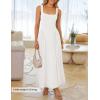 ZESICA Womens 2026 Summer Sleeveless Square Neck Sundress Casual Long Flowy A Line Beach Vacation Maxi Dresses(White)