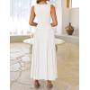 ZESICA Womens 2026 Summer Sleeveless Square Neck Sundress Casual Long Flowy A Line Beach Vacation Maxi Dresses(White)