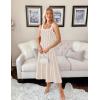 ZESICA Womens 2026 Summer Sleeveless Striped Midi Dresses Casual A Line Swing Knit Long Dress Beach Vacation Clothes(Apricot)
