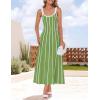 ZESICA Womens 2026 Summer Sleeveless Striped Midi Dresses Casual A Line Swing Knit Long Dress Beach Vacation Clothes(Light Green)