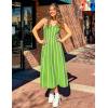 ZESICA Womens 2026 Summer Sleeveless Striped Midi Dresses Casual A Line Swing Knit Long Dress Beach Vacation Clothes(Light Green)