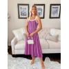 ZESICA Womens 2026 Summer Sleeveless Striped Midi Dresses Casual A Line Swing Knit Long Dress Beach Vacation Clothes(Plum)