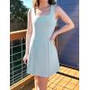 ZESICA Women’s 2026 Summer Sleeveless Tank Mini Dresses Square Neck A Line Flare Party Short Dress(Blue)