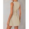 ZESICA Women’s 2026 Summer Sleeveless Tank Mini Dresses Square Neck A Line Flare Party Short Dress(Khaki)