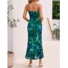 ZESICA Womens Boho Floral Strapless Maxi Dress 2026 Summer Off Shoulder Bodycon Beach Party Long Dresses(Green)