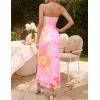 ZESICA Womens Boho Floral Strapless Maxi Dress 2026 Summer Off Shoulder Bodycon Beach Party Long Dresses(Light Pink)