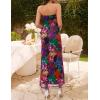 ZESICA Womens Boho Floral Strapless Maxi Dress 2026 Summer Off Shoulder Bodycon Beach Party Long Dresses(Purple)