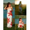 ZESICA Womens Boho Floral Strapless Maxi Dress 2026 Summer Off Shoulder Bodycon Beach Party Long Dresses(White)