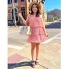 ZESICA Women’s Boho Summer One Shoulder Sleeveless Ruffle Tiered Layered Chiffon Pleated A Line Flowy Mini Dress(Pink)
