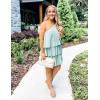 ZESICA Women’s Boho Summer One Shoulder Sleeveless Ruffle Tiered Layered Chiffon Pleated A Line Flowy Mini Dress(Sage)