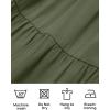 ZESICA Women’s Casual V Neck Long Sleeve Smocked High Waist Ruffle A Line Tiered Mini Dress(Armygreen)