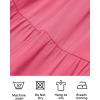 ZESICA Women’s Casual V Neck Long Sleeve Smocked High Waist Ruffle A Line Tiered Mini Dress(Hotpink)
