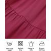 ZESICA Women’s Casual V Neck Long Sleeve Smocked High Waist Ruffle A Line Tiered Mini Dress(Plum)