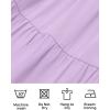ZESICA Women’s Casual V Neck Long Sleeve Smocked High Waist Ruffle A Line Tiered Mini Dress(Purple)
