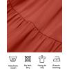 ZESICA Women’s Casual V Neck Long Sleeve Smocked High Waist Ruffle A Line Tiered Mini Dress(Red)