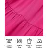 ZESICA Women’s Casual V Neck Long Sleeve Smocked High Waist Ruffle A Line Tiered Mini Dress(Rose)