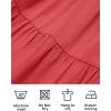 ZESICA Women’s Casual V Neck Long Sleeve Smocked High Waist Ruffle A Line Tiered Mini Dress(Watermelon)