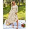 ZESICA Women’s Fall Boho Floral Midi Dress 2026 Casual Long Sleeve Crewneck Flowy Wedding Guest Long Dresses(Apricot)