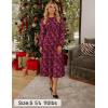 ZESICA Women’s Fall Boho Floral Midi Dress 2026 Casual Long Sleeve Crewneck Flowy Wedding Guest Long Dresses(Wine)