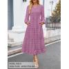 ZESICA Women’s Fall Long Sleeve Maxi Dresses 2026 Crew Neck Swiss Dot Tiered Flowy A Line Wedding Cocktail Party Dress(Purple)