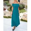 ZESICA Women’s Off The Shoulder Maxi Dress 2026 Summer Sleeveless Casual Slim Swing Pleated Formal Party Dresses(Peacock Blue)