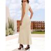 ZESICA Women’s Sleeveless Formal Maxi Dresses 2026 Summer Ribbed Square Neck High Split Party Bodycon Long Dress(Apricot)