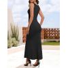 ZESICA Women’s Sleeveless Formal Maxi Dresses 2026 Summer Ribbed Square Neck High Split Party Bodycon Long Dress(Black)
