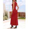 ZESICA Women’s Sleeveless Formal Maxi Dresses 2026 Summer Ribbed Square Neck High Split Party Bodycon Long Dress(Red)