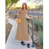 ZESICA Women’s Summer 2026 Sleeveless Maxi Dress One Shoulder Casual Slim Swing Pleated Formal Dresses with Pockets(Lightkhaki)