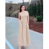 ZESICA Women’s Summer 2026 Sleeveless Maxi Dress One Shoulder Casual Slim Swing Pleated Formal Dresses with Pockets(Sand)