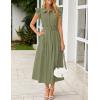 ZESICA Womens Summer Button Midi Dresses 2026 Flutter Short Sleeve Belted Business Casual Work Long Dresses with Pockets(Green)