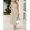 ZESICA Womens Summer Button Midi Dresses 2026 Flutter Short Sleeve Belted Business Casual Work Long Dresses with Pockets(Natural)