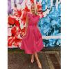 ZESICA Womens Summer Button Midi Dresses 2026 Flutter Short Sleeve Belted Business Casual Work Long Dresses with Pockets(Rose Pink)