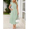 ZESICA Womens Summer Button Midi Dresses 2026 Flutter Short Sleeve Belted Business Casual Work Long Dresses with Pockets(Sage)