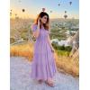 ZESICA Women’s Summer Casual Short Sleeve Midi Dresses 2026 V Neck Elastic Waist Tiered Flowy Boho Dress with Pocket