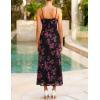 ZESICA Womens Summer Floral Spaghetti Straps Maxi Dress 2026 Sleeveless Square Neck Bodycon Beach Boho Long Dresses(Black)