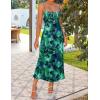 ZESICA Womens Summer Floral Spaghetti Straps Maxi Dress 2026 Sleeveless Square Neck Bodycon Beach Boho Long Dresses(Green)