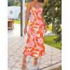 ZESICA Womens Summer Floral Spaghetti Straps Maxi Dress 2026 Sleeveless Square Neck Bodycon Beach Boho Long Dresses(Orange)