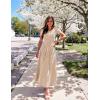 ZESICA Women’s Summer Short Sleeve Maxi Dress 2026 Casual Crewneck Pleated A Line Flowy Long Dresses with Pockets(Sandy)