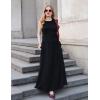 ZESICA Women’s Summer Sleeveless Maxi Dress 2026 Casual Crewneck Pleated Flowy Long Dress with Pockets(Black)