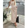 ZESICA Women’s Summer Sleeveless Maxi Dress 2026 Casual Crewneck Pleated Flowy Long Dress with Pockets(Sand)