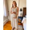 ZESICA Women’s Summer Sleeveless Maxi Dress 2026 Crewneck Ribbed Knit Tie Waist Casual A Line Sweater Dresses(Apricot)