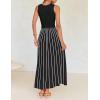 ZESICA Women’s Summer Sleeveless Maxi Dress 2026 Crewneck Ribbed Knit Tie Waist Casual A Line Sweater Dresses(Black)