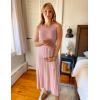 ZESICA Women’s Summer Sleeveless Maxi Dress 2026 Crewneck Ribbed Knit Tie Waist Casual A Line Sweater Dresses(Dustypink)