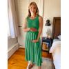ZESICA Women’s Summer Sleeveless Maxi Dress 2026 Crewneck Ribbed Knit Tie Waist Casual A Line Sweater Dresses(Green)