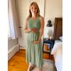 ZESICA Women’s Summer Sleeveless Maxi Dress 2026 Crewneck Ribbed Knit Tie Waist Casual A Line Sweater Dresses(Lightgreen)