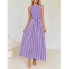 ZESICA Women’s Summer Sleeveless Maxi Dress 2026 Crewneck Ribbed Knit Tie Waist Casual A Line Sweater Dresses(Purple)